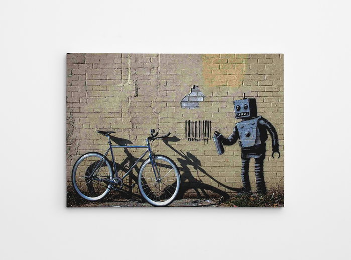 Wallity WY19 Banksy Lienzo Decorativo enmarcado 50 x 70 cm